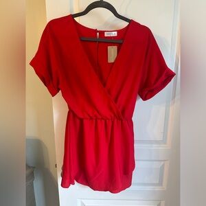 NWT red vestique romper